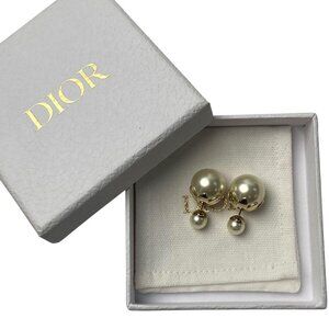 Dior Tribal Earrings Faux Pearl
